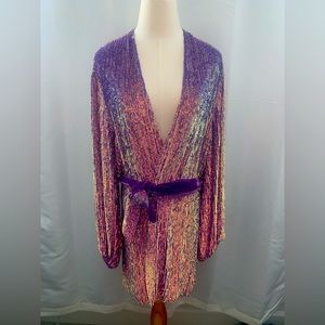 Retrofete purple sequin mini dress